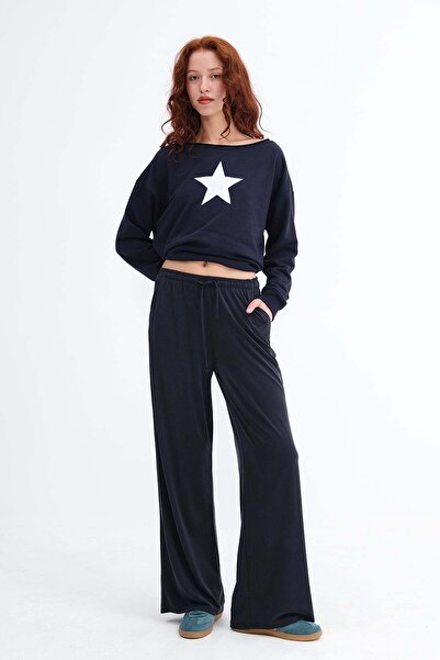 Addax Modal Wide Leg Pants Pn12415