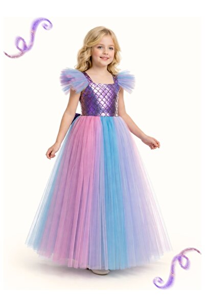 miço kids Denizkızı Tütülü 3d Abiye Kız Çocuk Elbise