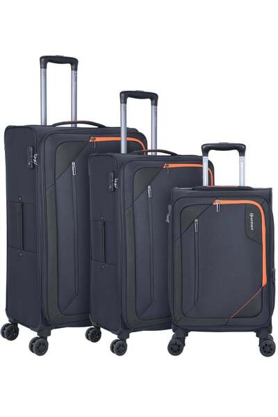 eminent Unisex Soft Travel Bag Trolley Luggage Set of 3