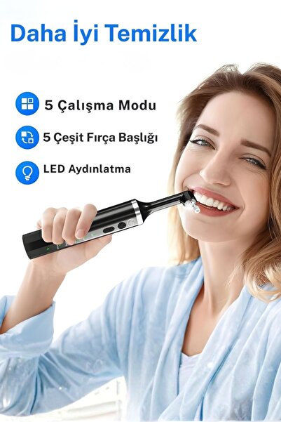 NPO P06 Şarjlı 5 Modlu 5 Uçlu Ledli Tartar Temizleme Diş Beyazlatma ve Profesyonel Parlatma Seti