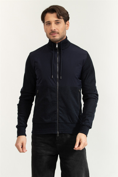 BOSS Erkek Fermuarlı Sweatshirt