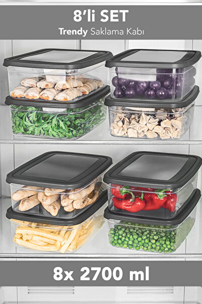 Meleni Home Organizator la modă pentru frigider, 8 bucăți - Container de depo...