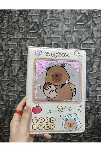 senacacollection Capybara Watercolor Striped Notebook A5 Size 1 Pc