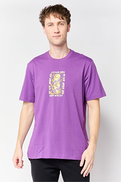 adidas Men Sportswear Fit Short Sleeve Outdoor T-Shirt, Purple