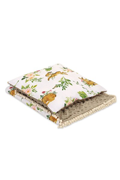 Other Set: Double-sided cotton blanket with minky and pillow - In the forest
