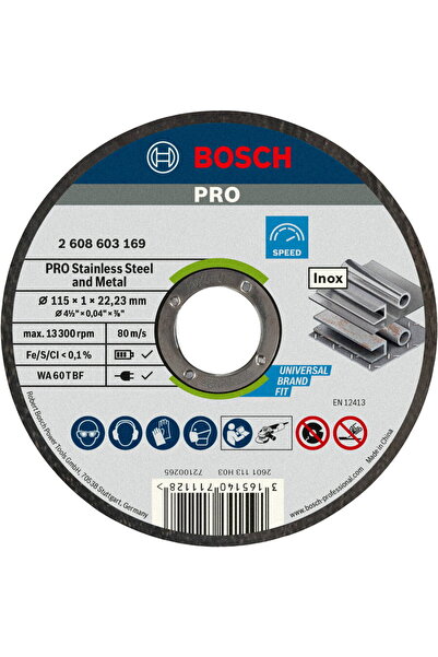 Bosch PRO Cutting Disc Stainless Steel and Metal 1x22.23x115mm