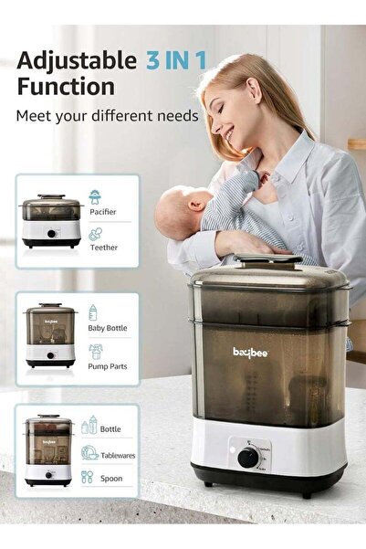 BAYBEE Baby Bottle Sterilizer and Dryer | Electric Steam Bottle Drying with 8 Bottles Capacity