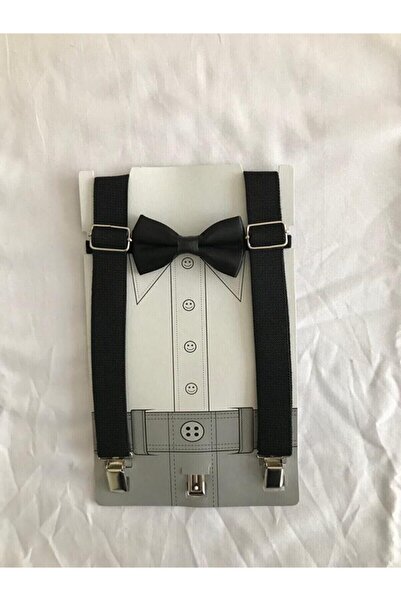 redbug kids Black Color Bow Tie Suspender Suit Suitable for Ages 1-8