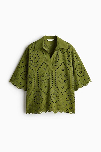 H&M Broderie anglaise cotton shirt