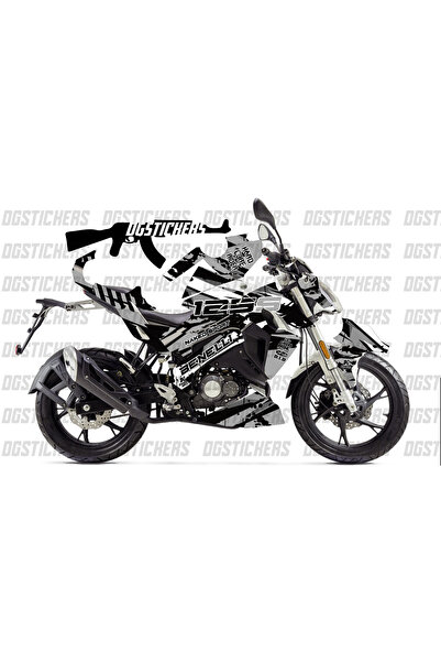 Motiker Benelli 125S Gri Siyah Sport Design Tasarımı Sticker Etiket Modeli