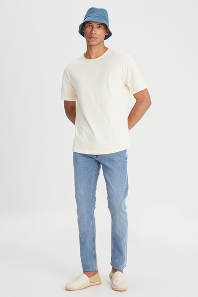 Lee Брюки Luke Slim Fit з облягаючою талією сині стрейч-джинси з джинсової тк...