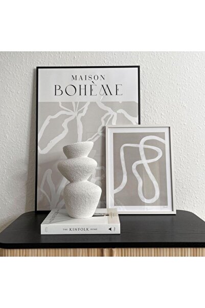 dase home El Yapımı Dokulu Seramik Vazo, İskandinav Tarzı Vazo, Boho Bohem Ta...