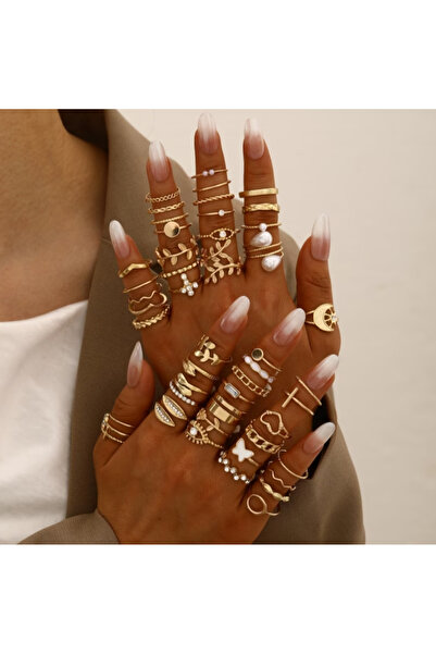 Ervalina 3 قطع من خواتم نسائية مرصعة بالأحجار واللؤلؤ (شحن مختلط)