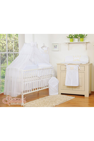 Other Plasă mare de țânțari pentru pătuț, din șifon alb, cu inele și fundă - ...