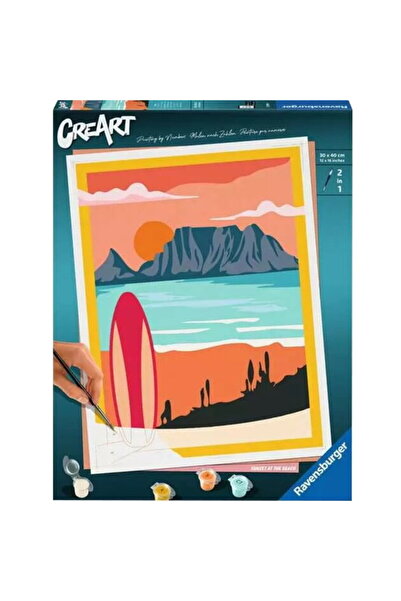 RAVENSBURGER CreArt - Sunset at the Beach, painting