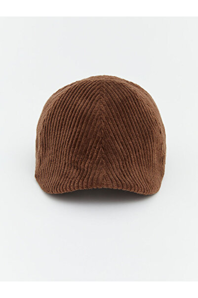 LC Waikiki Kahverengi Kadın Kadife Kasket Şapka