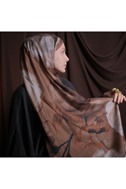 Mehru Scarfs شال كاكي بنمط اللوتس الناعم - ملمس غير قابل للانزلاق - صيفي/شتوي...