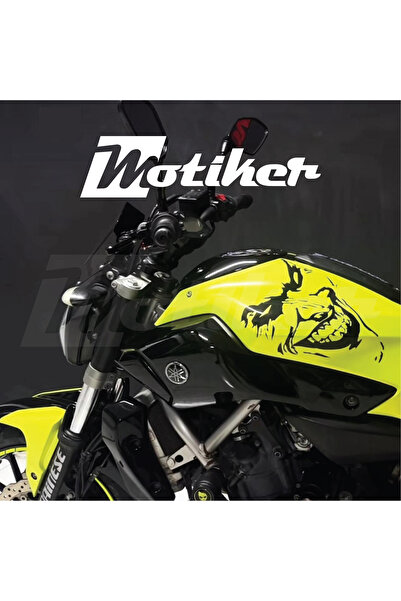 Motiker Yamaha MT-07 Depo Üstü Siyah Joker Tasarımı Sticker Etiket Modeli