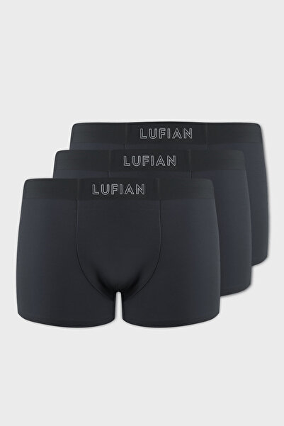 Lufian Mark 3 Pieces Men's Cotton Boxer Anthracite