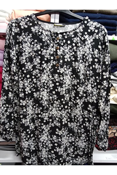 Butik Viskon kumaş çiçekli rahat kalıp bluz