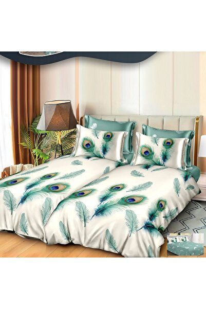 Casa de Vis Double bed linen set, satin cotton, 220 x 240 cm, 7 pieces, multi...