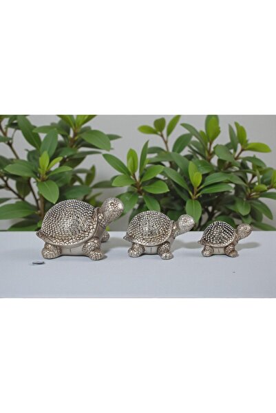 e-life shop Lüks Kristal Taş İşlemeli 3’lü Kaplumbağa Heykeli Feng Shui Şans ...
