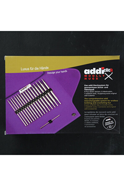 ADDİ مجموعة كليك وولي هاجز من إبر الحياكة القابلة للتبديل وطقم الكروشيه التونسي