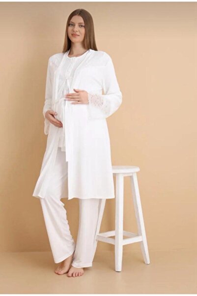 Nehir 4022 Hamile Lohusa 3 Lü Pijama Sabahlık TK