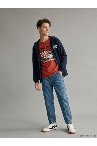 LC Waikiki Indigo džins pantalone za dečake u obliku bureta