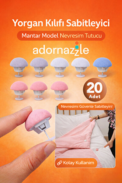 KCA HOME Yorgan Kılıfı Sabitleyici, Mantar Model Nevresim Tutucu, Çarşaf Sabi...