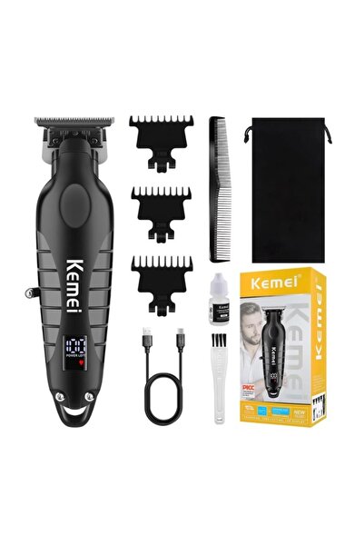 Mihai Mașină de tuns Kemei KM 2293 cu lamă T LCD fără fir