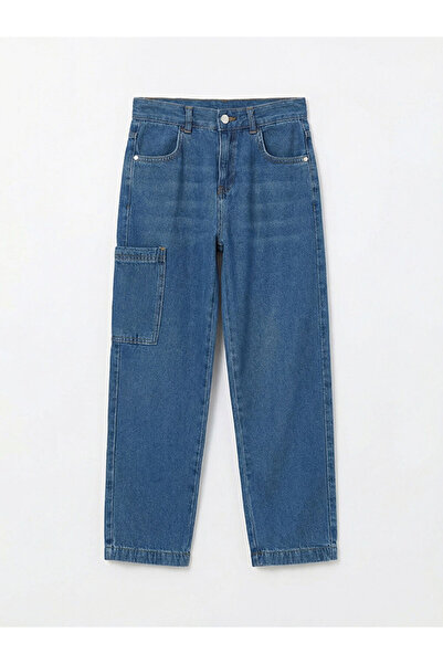 LC Waikiki بنطلون جينز كارجو للأولاد من إنديجو بقصة فضفاضة
