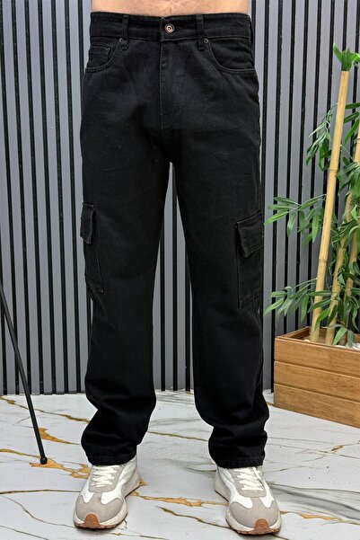 WAFRA Men's Cargo Pocket Baggy Jeans