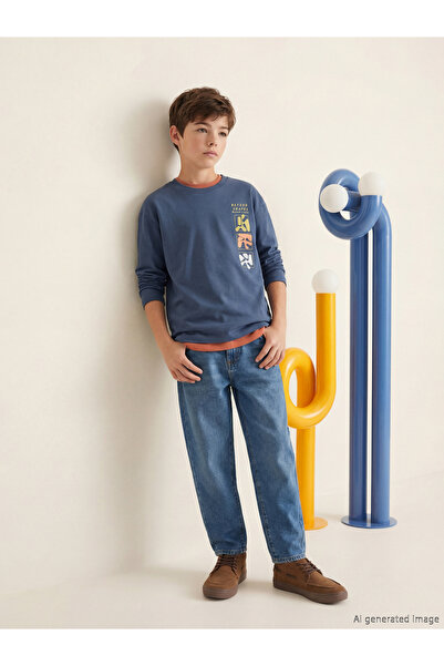 LC Waikiki RMZ GİYİM FARKİLYA Pantaloni din denim pentru băieți, croială lejeră
