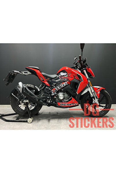 Motiker Benelli 125S Venom Kırmızı Tasarımı Sticker Etiket Modeli