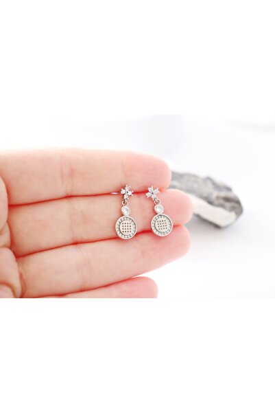 atellier47 Cercei din argint 925 pe tija (stud) cu cristale zircon