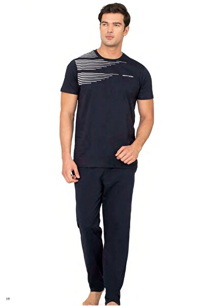 Pierre Cardin Cotton, Men's T-Shirt & Pajama Set, Printed, Short Sleeve, Crew...