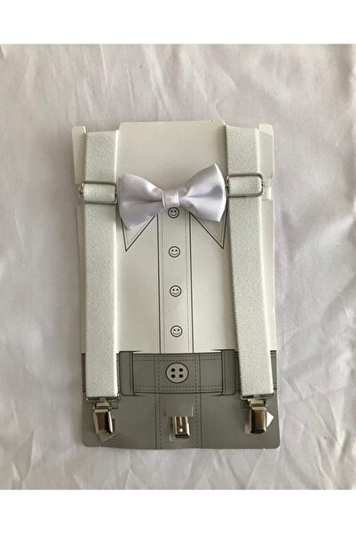 redbug kids White Color Bow Tie Suspender Suit Suitable for Ages 1-8