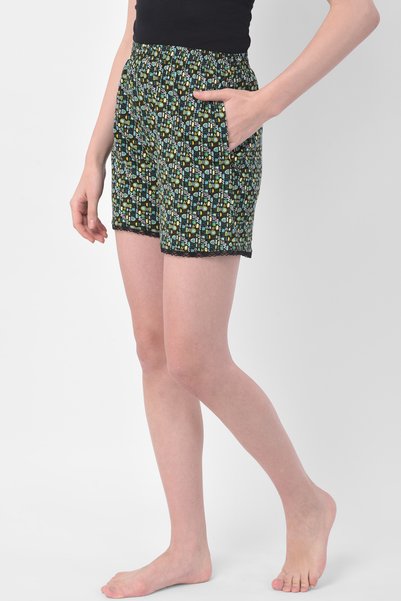 Clovia Print Me Pretty Boxer Shorts in Multicolor - Cotton Rich