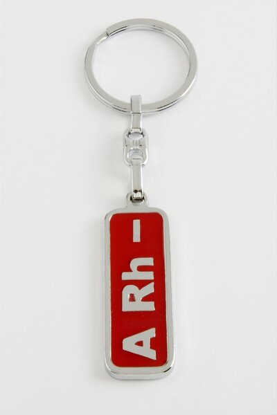 TakÇalıştır سلسلة مفاتيح معدنية لفئة الدم السلبية Rh