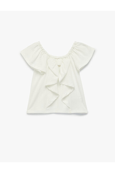 Koton Girl'S Ecru Bowtie Detail Blouse
