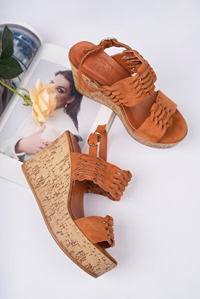 NOSEY SHOES Shay Model Genuine Leather Knitted Detail with Buckle and Padded ...