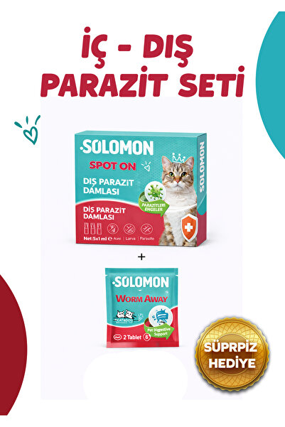 Solomon 2'li Set İç - Dış Anti Parazit Bitkisel Damla 5 Adet Ve 2 Adet Tablet...