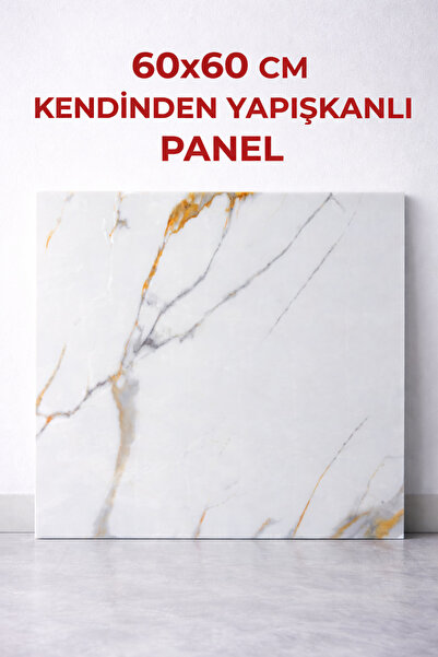 UKAB DEKOR 60x60 Cm Mermer Desenli Kendinden Yapışkanlı Seramik Köpük Pvc Duv...