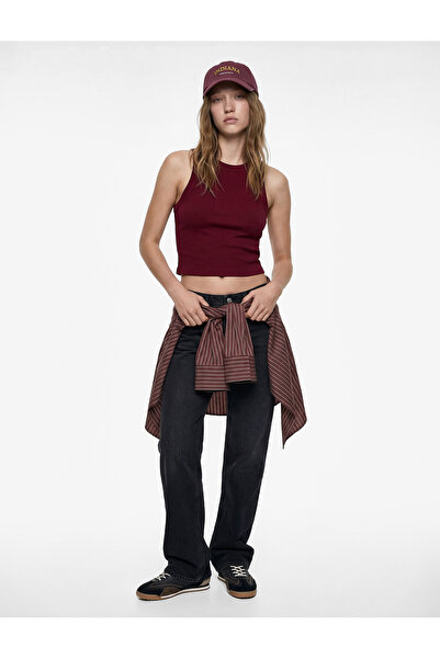 Koton Women'S Bordeux Halter Neck Blouse