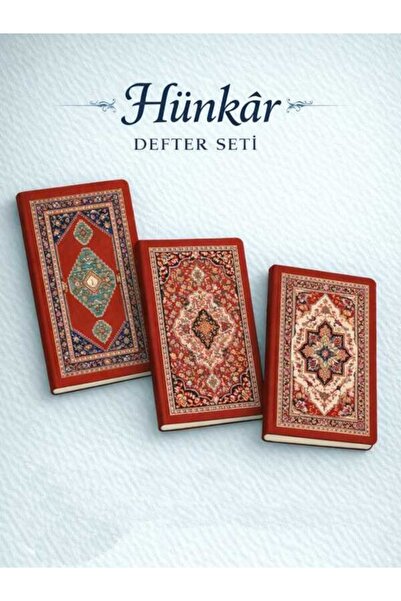 Hobbi Tasarım Hünkar Etnik Desen Üçlü Defter Seti Çizgili A5