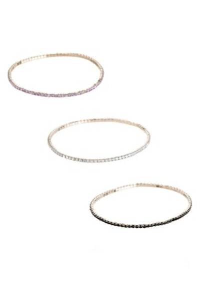 OEM Set de brățări elastice aurii cu strasuri, 3 buc.