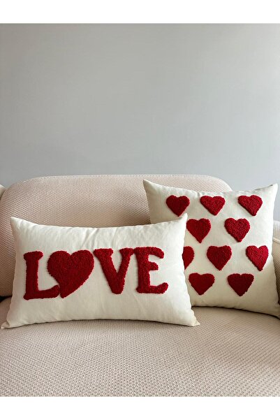 punchatolyem Panch 2 Li Set Heart-Shaped Model Cushion Handmade Handcrafted 1...