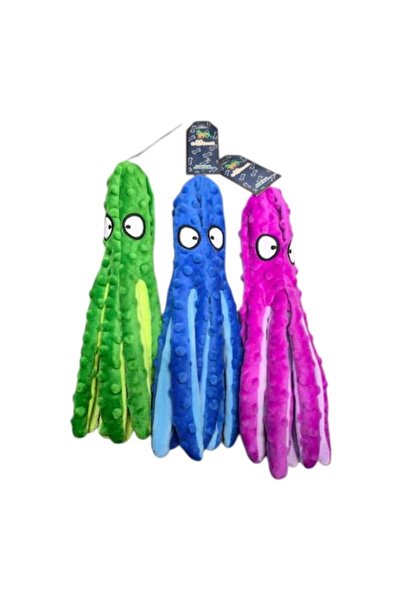 FOXMAG24 Set de 3 jucării de pluș pentru câini, Caracatiță, diverse culori