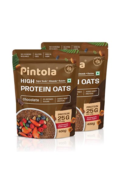 Pintola 25 غرام من الشوفان عالي البروتين، 400 غرام، شوكولاتة داكنة، بدون سكر ...